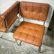 Pair of cantilever chrome and skaï chairs