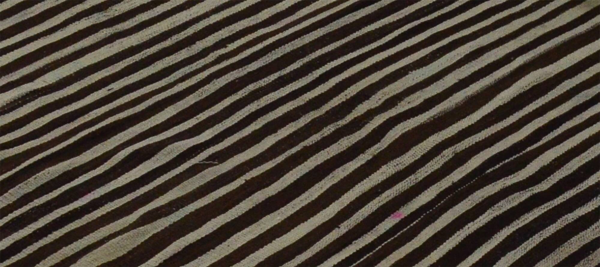 Turkish Kilim Konya Vintage 154x260 cm Beige Black Stripes