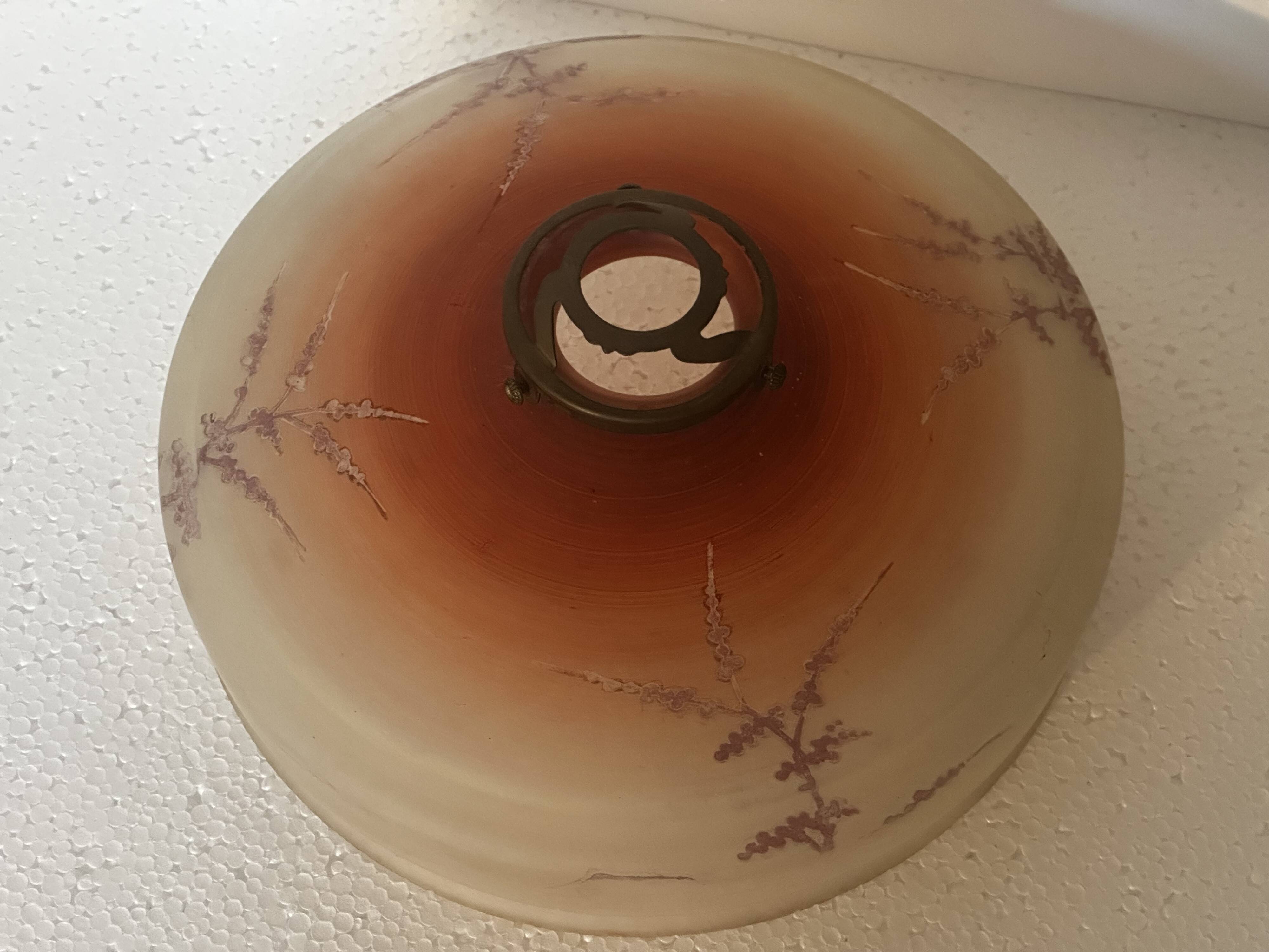 Vintage frosted glass ceiling light - 1950s