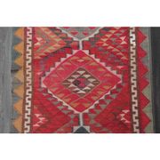1970s Vintage Turkish Oushak Handmade Wool Cotton Pink Runner Rug 100x322