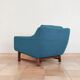 Norwegian living room set in blue fabric, vintage scandinavian 1960s