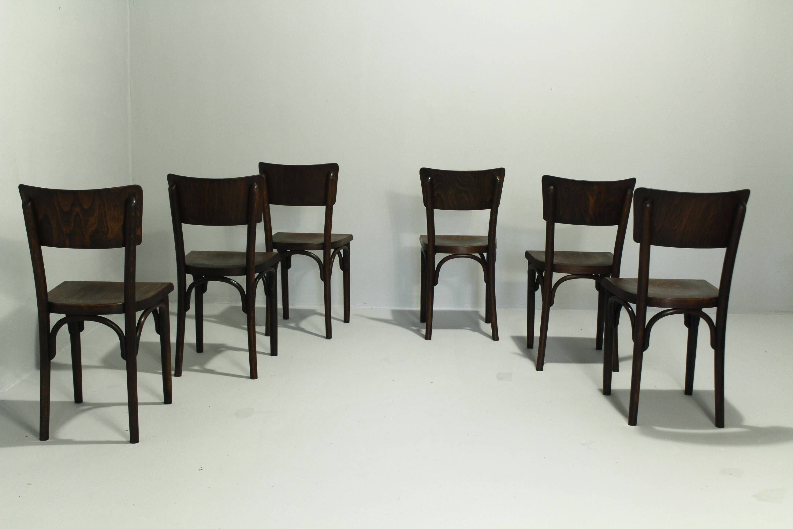 Pub Chairs from Thonet H-48, 1930s, Set of 6