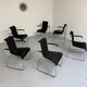 6 black tubular chairs design by Axel Bruchhäuser model D20 bauhaus