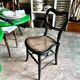 Napoleon III chair in black wood, mother-of-pearl and caning no. 1