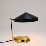 Mid-century table or desk lamp in black brass, Austria, 1960s.