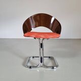 Set of 4 Italian dining chairs in plexiglass from the Spage era, 1970.