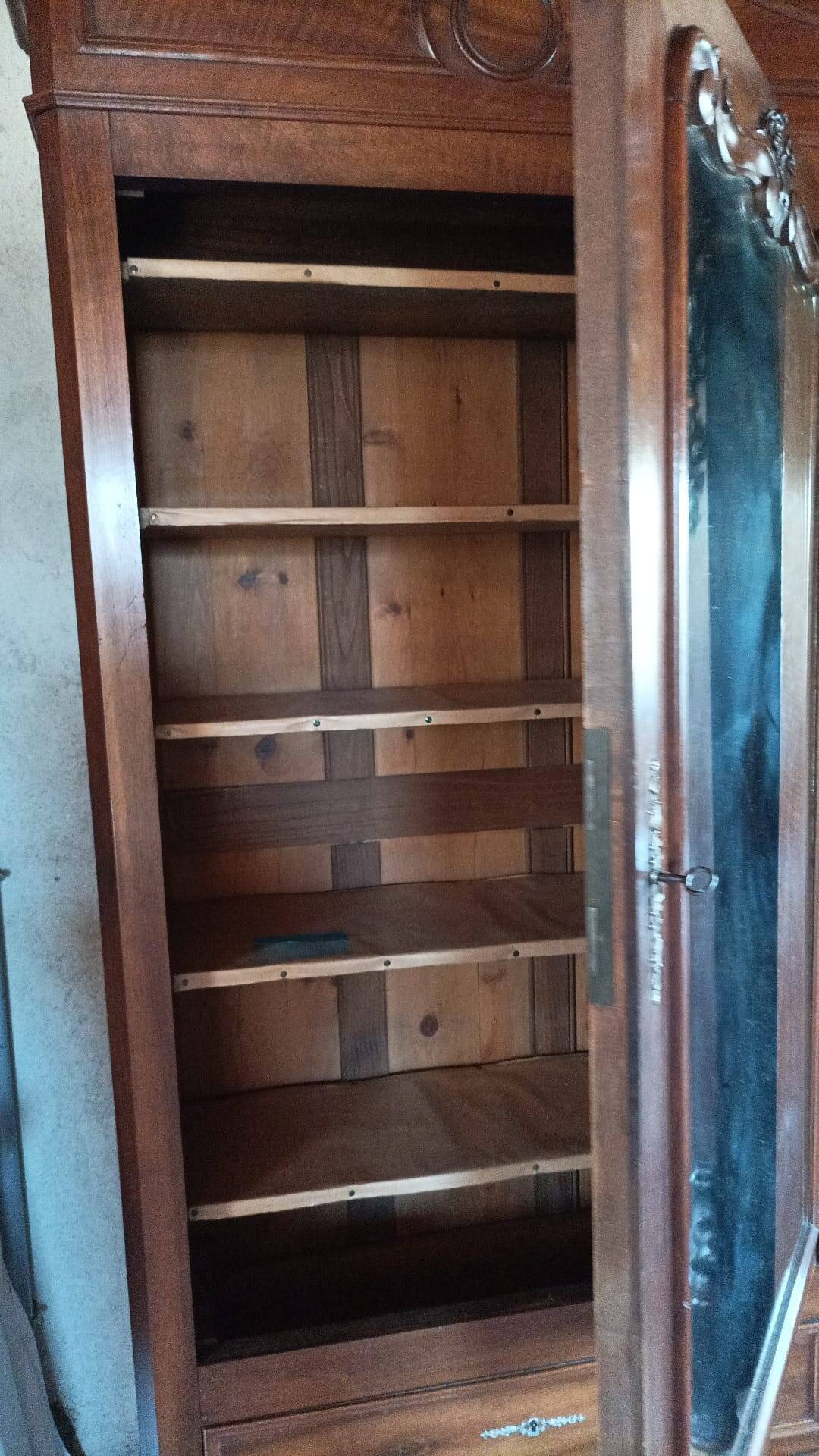 Louis Philippe wardrobe in solid cherry wood