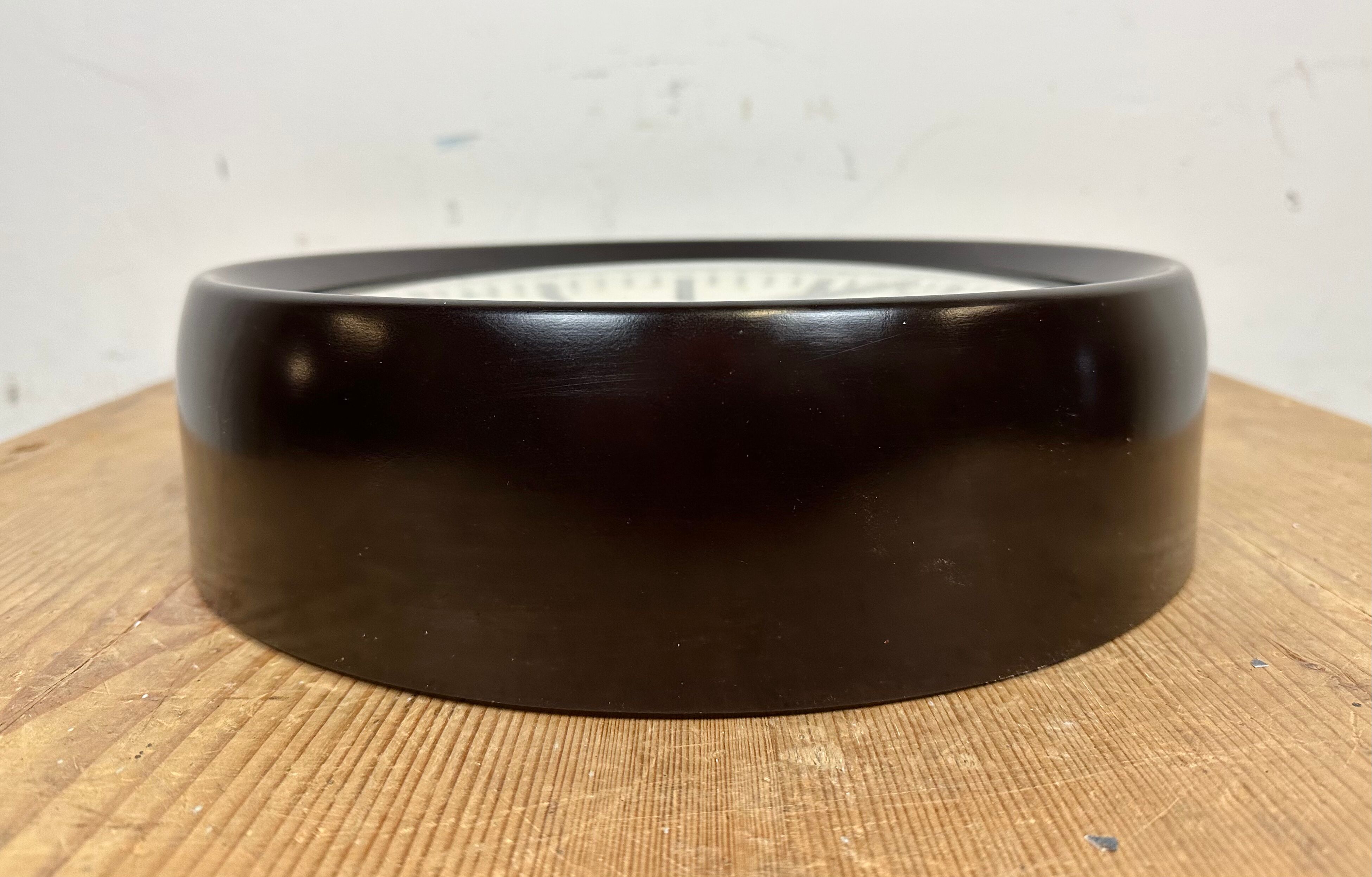 Industrial Bakelite Factory Wall Clock from Pragotron, 1960s