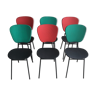 Ensemble vintage de 6 chaises tubulaires 1950