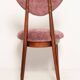 Heart-shaped chair in burgundy velvet, pink, violet, mid-century, Europe, 1960s.