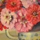 Oil on panel painting still life bouquet of flowers signed Durand