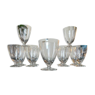 Art deco crystal glasses - digestive alcohol port glasses - table service