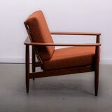 Mid-century easy chair in teak and cane circa 1970