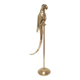 Solid brass parrot perch H. 45 cm 80s