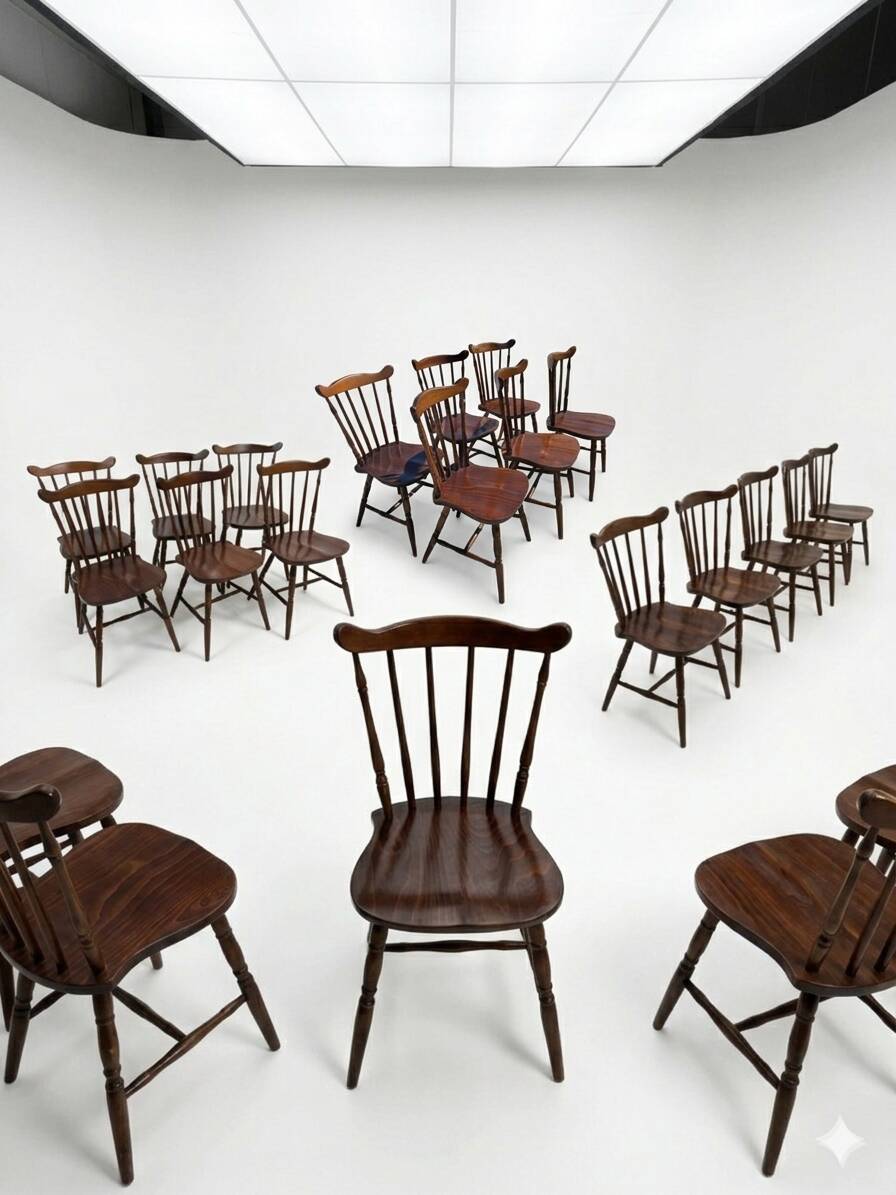 6 western beech chairs from the 1960s