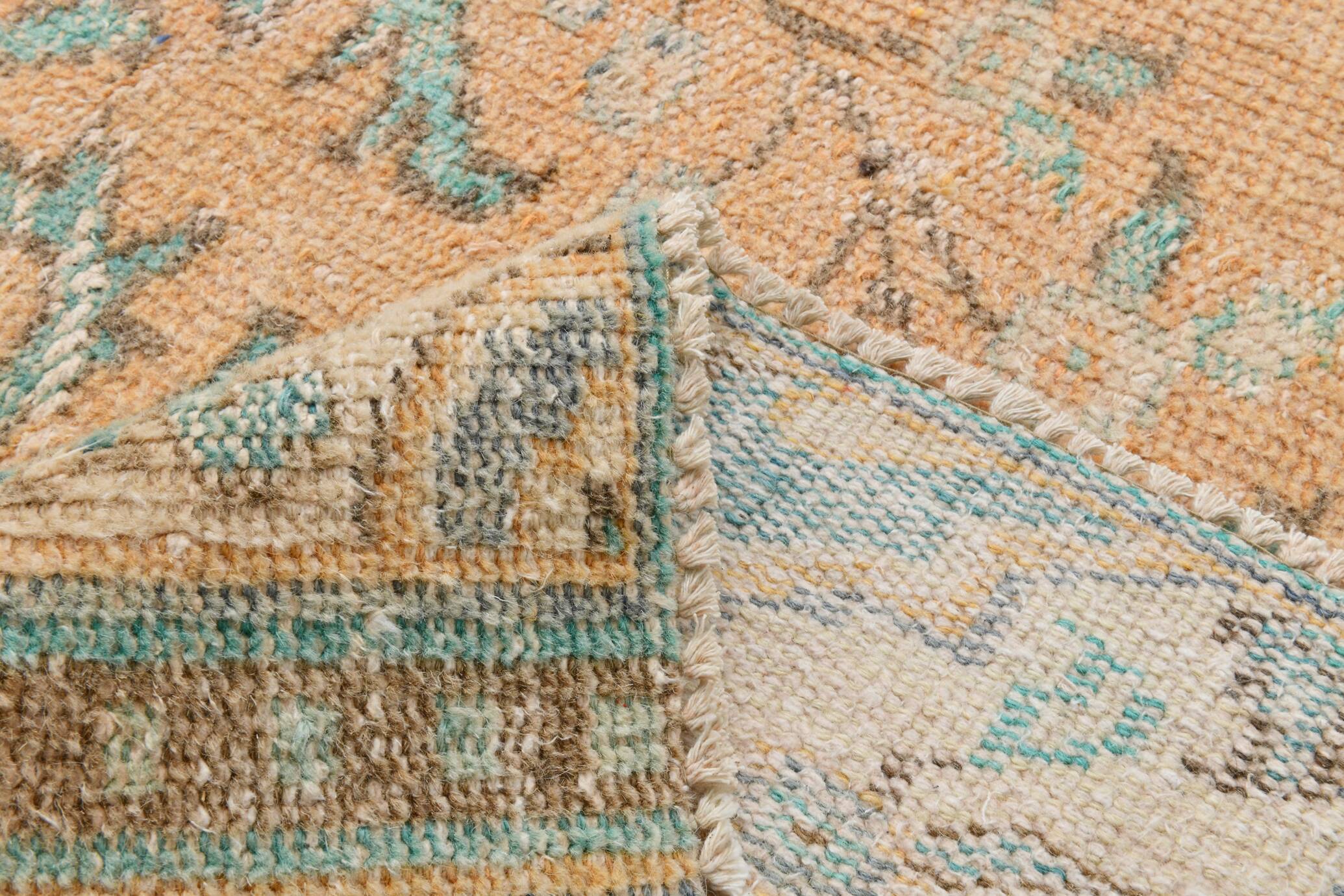 6x9 Pale Orange Oriental Vintage Rug 182x270Cm SK 21429