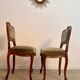 Lot 2 old Louis XV style carved solid walnut chairs late 19th century
