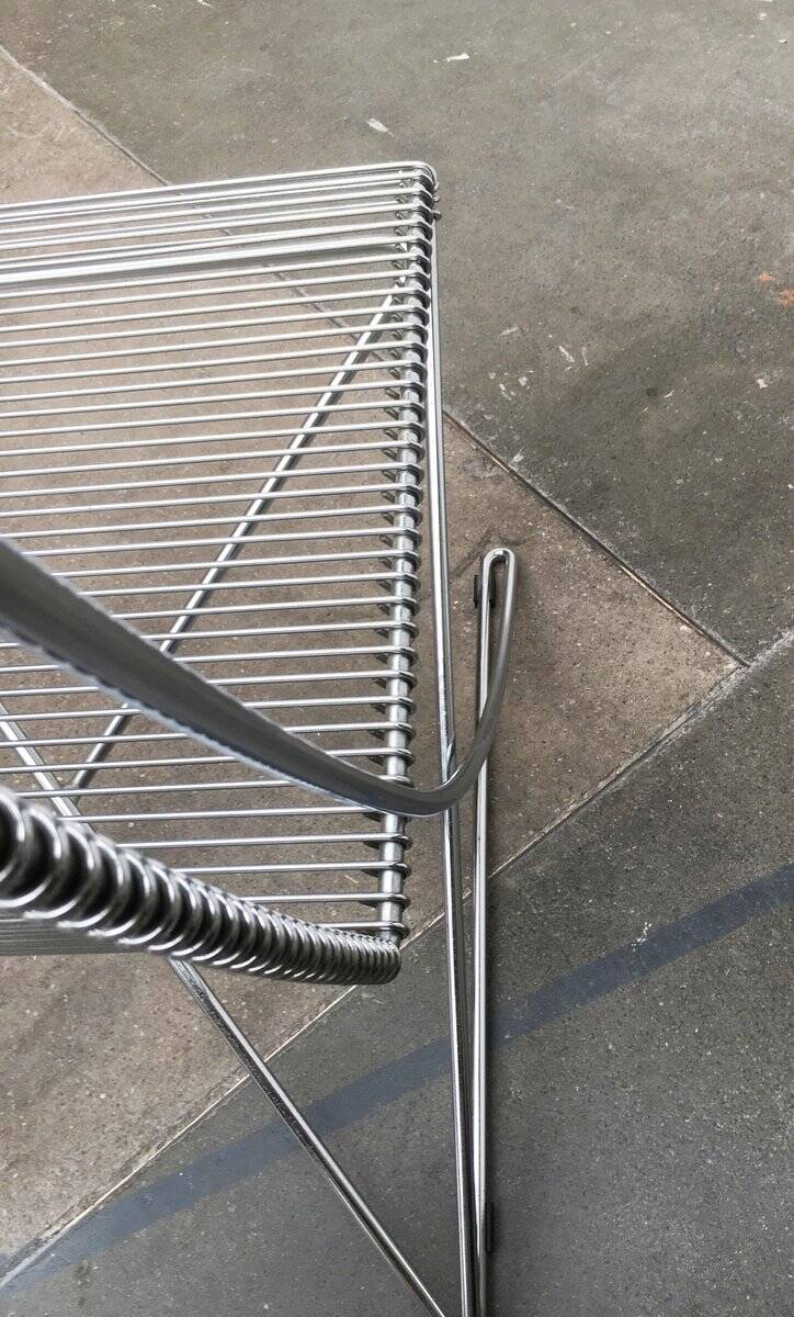 Vintage German Kreuzschwinger lounge chair by Till Behrens for Meyer Stahlmöbel, 1980s.