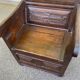 19th-century solid wood cathedral armchair