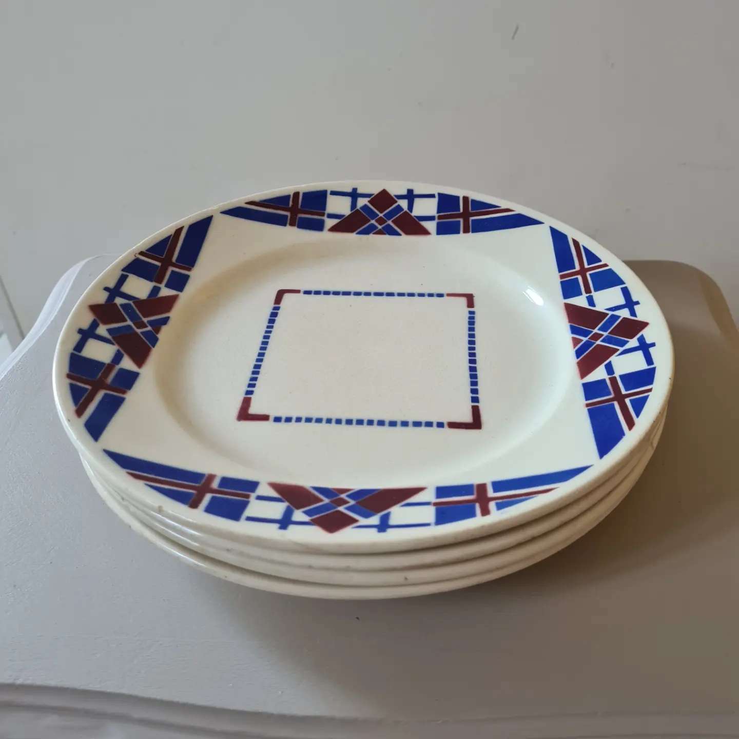 4 flat plates Faience from Lunéville