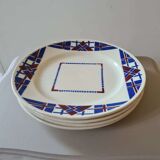 4 flat plates Faience from Lunéville
