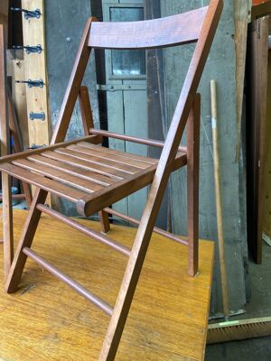 paire De chaises Terrasse Pliable Bois Vintage