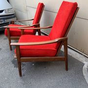 Paire de fauteuils en teck style scandinave, années 70