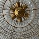 Old bronze waterfall chandelier with crystal tassels