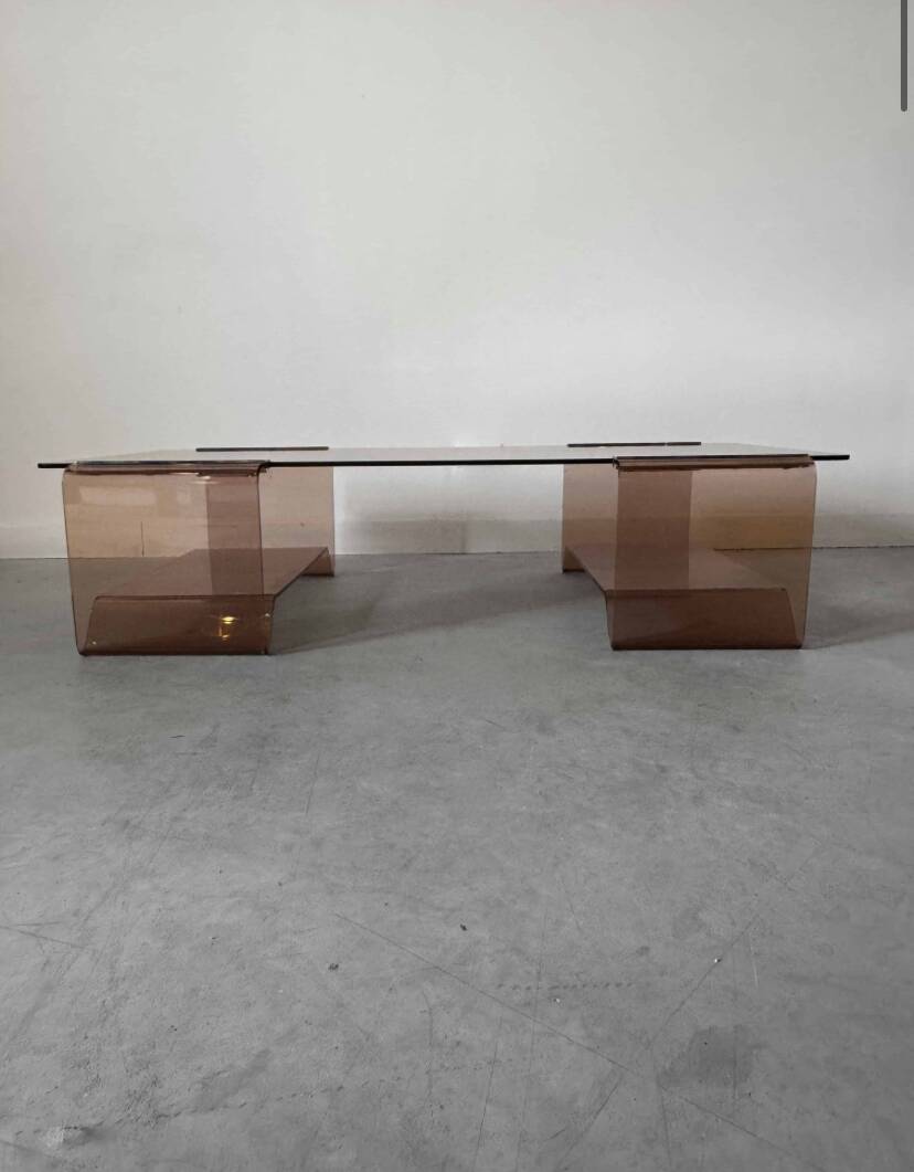 Michel Dumas plexiglass coffee table for Roche Bobois, 1970