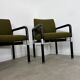 Lot de 4 chaises fauteuils design années 80 Wilkhahn métal et tissu vintage