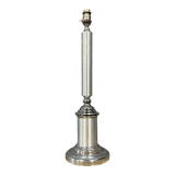 Lamp base in brushed metal and silver metal from the 1930s-1940s