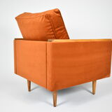 Restored vintage armchair Cube, 1970s, russet velvet