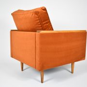 Fauteuil vintage Cube restauré, années 1970, velours roux