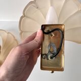 Appliques murales coquillages en verre vintage, lampes style art nouveau