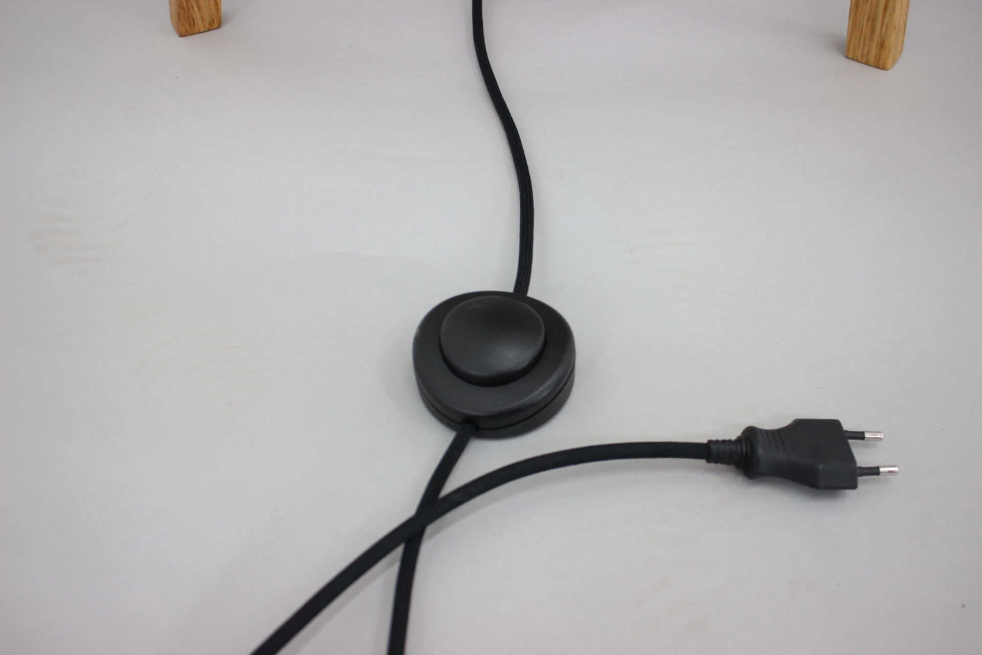 1970s upcycled glass and oak lamp