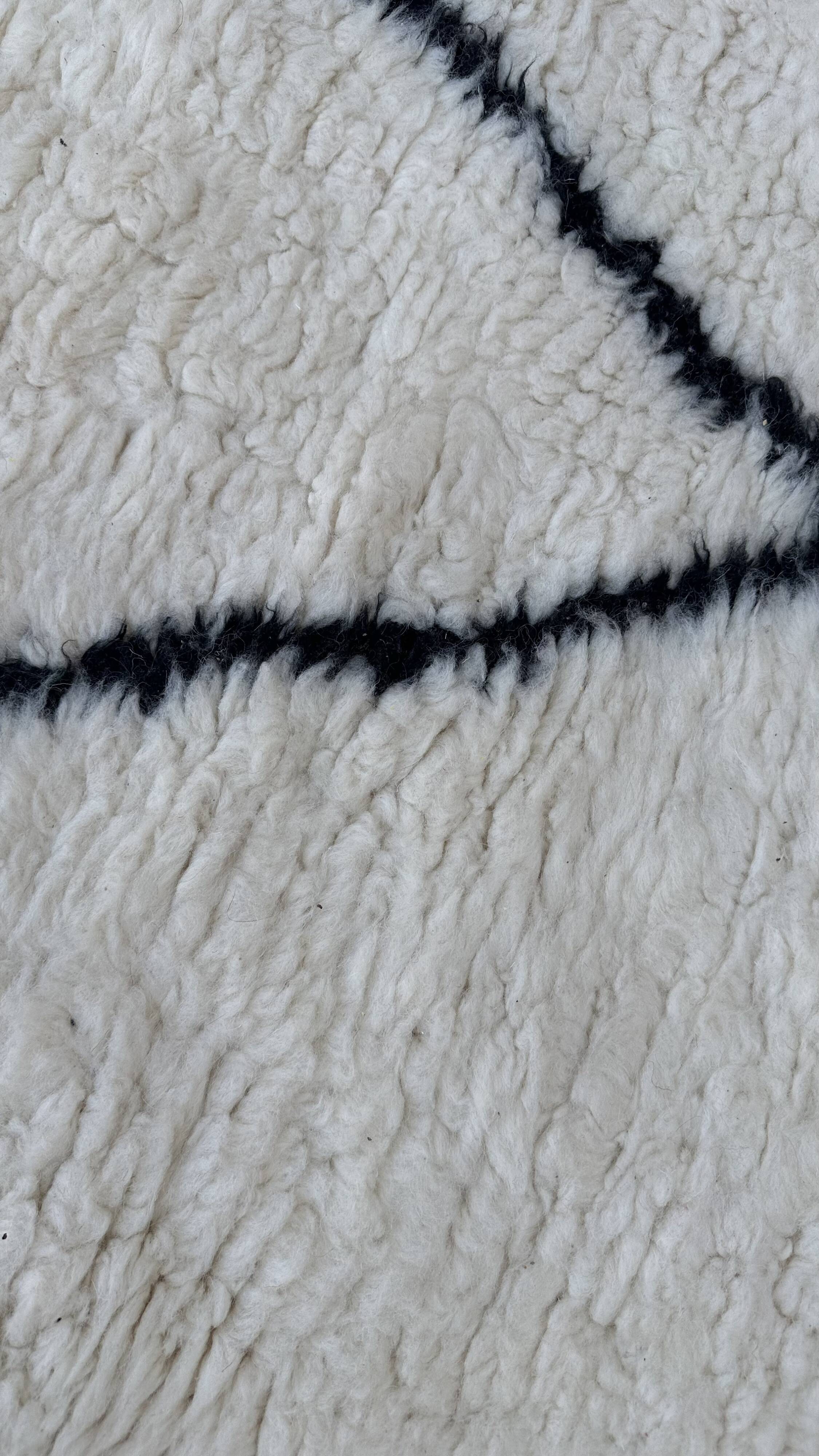 Tapis Marocain Beni Ourain blanc - 347 x 202 cm