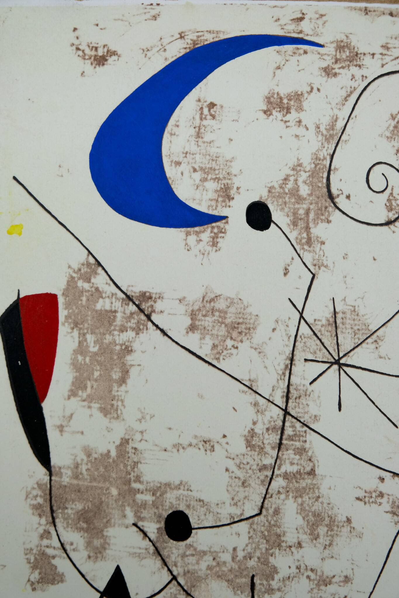 Joan MIRO : Personnage dans la nuit - Pochoir original signé