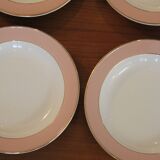 6 vintage rose gold Villeroy & Boch soup plates