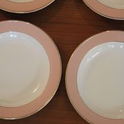 6 vintage rose gold Villeroy & Boch soup plates