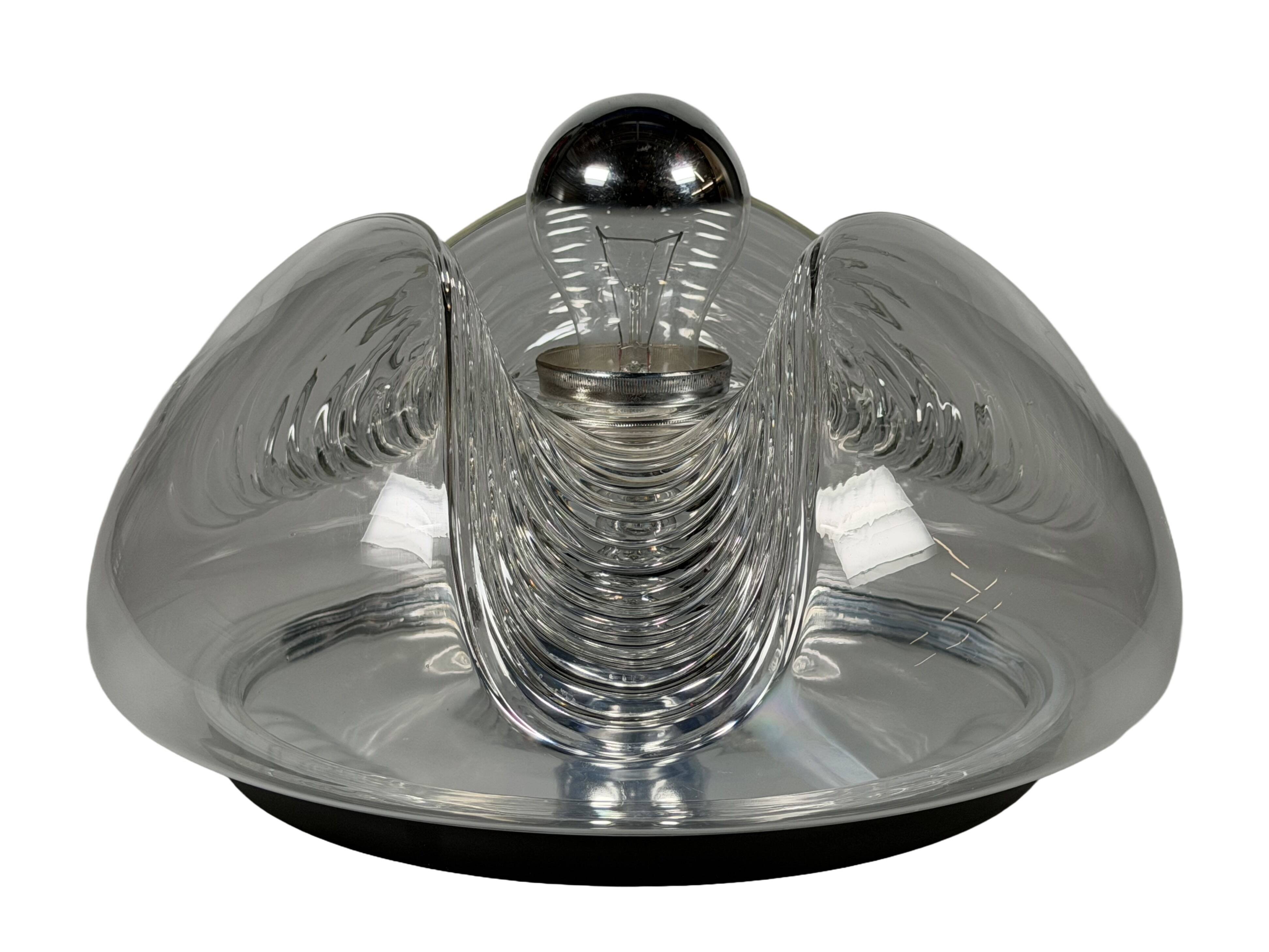 1960s 1970s Wall or Ceiling Lamp "Wave" by Koch & Lowy for Peill & Putzler
