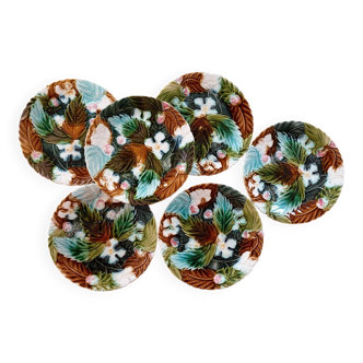 Lot 6 assiettes anciennes barbotine  Orchies
