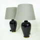 Paire de lampes vintage en céramique et laiton