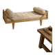 Banquette lit d’appoint bois et tissu