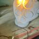 Vintage carved stone mushroom table lamp