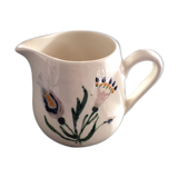 Signed floral decoration pitcher