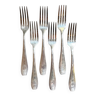 6 fourchettes en métal argenté