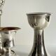 Vintage chrome metal candle holders