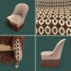 Vintage chocolate velvet toad armchair