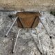 Series of 4 old formica chairs white grey + feet compass metal chrome 70's