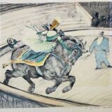 Engraving circus scene, early twentieth century